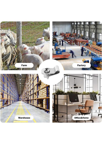 Çit Tel Çit Klipsleri Tarımsal Çit Montaj Klipsleri, Vidalı Paslanmaz Çelik Tel Kelepçeleri (100 Adet) (Yurt Dışından) fırsatları