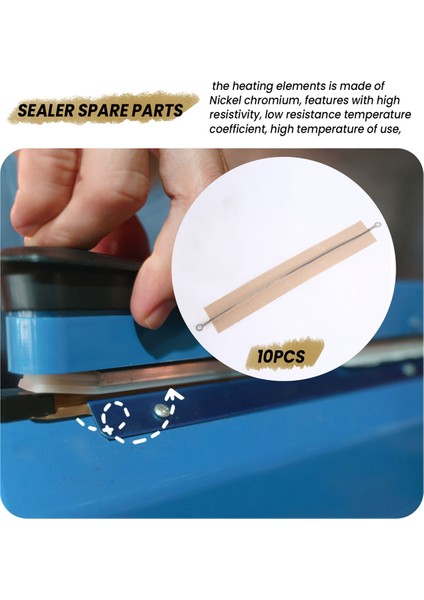 10 Adet Impulse Sealer Yedek Parçaları Impulse Sealer Isıtma Elemanları Servis Yedek Parça Onarım Kiti FS-200 Için (Yurt Dışından)