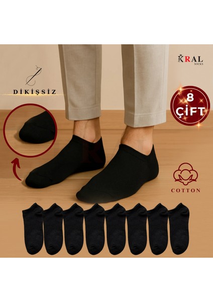 Kadın - Erkek 8 Çift Cotton Dikişsiz Soft Görünmez Penye Patik Bilek Çorap