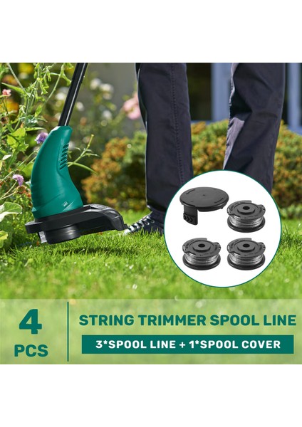 3 Paket Misinalı Kesme Makinesi F016800569 Makara Misinası ve F016F04557 Makara Kapağı Bosch Easy Grass Cut Art 23SL 26SL Için (Yurt Dışından)