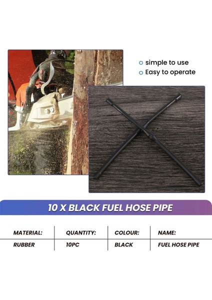 10X Siyah Yakıt Hortumu Borusu Çin Testeresi 4500 5200 45CC 52CC 58CC MT-9999 Plastik Yakıt Hortumları Boruları Alet Parçası (Yurt Dışından) fırsatları