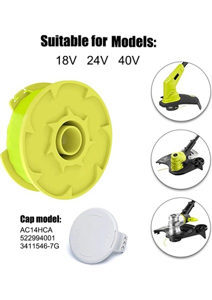 AC80RL3 Ryobi One Plus+ 18V, 24V ve 40V Akülü Çim Biçme Makineleri Için Yedek Makara Misinası, Weed Eater Ipi Otomatik Beslemeli (Yurt Dışından)