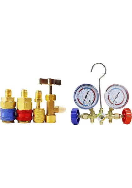Klima Aracı Freon R134A R12 R22 Klima Basınç Ölçer Soğutucu Basınç Ölçümü, Set 1 (Yurt Dışından)