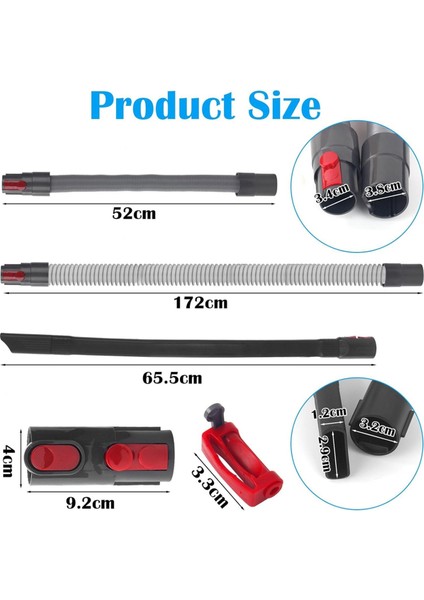 Yedek Esnek Hortum Uzatma Uzatma, Esnek Genişletilmiş Dar Alan Başlığı, Anahtar Kilidi ve Dyson V11 V10 V8 V7 Için Adaptör (Yurt Dışından) modelleri