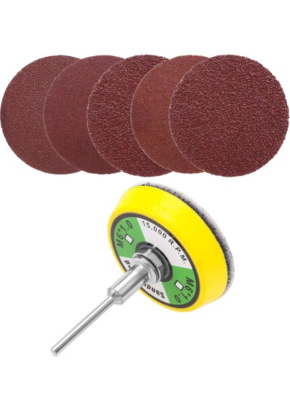 50 Adet 2 Inç Zımpara Diski 60-180 Grit Zımpara Makinesi Için Kanca ve Halka 1 Adet 2 Inç Matkap Sapı Destek Pedi (Yurt Dışından)