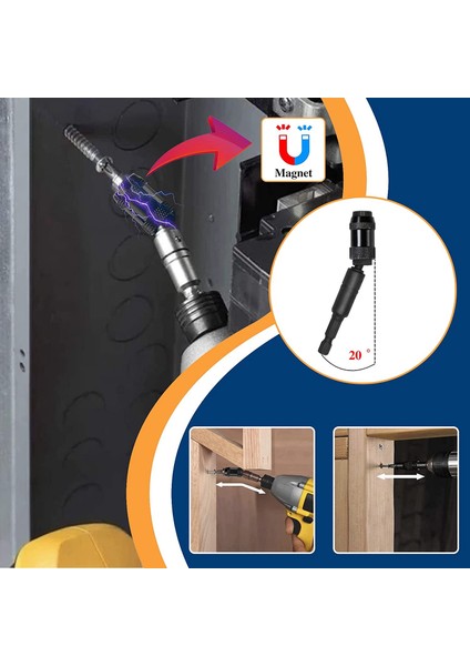 2 Paket Döner Uç Uç Tutucu, Manyetik Vida Matkap Ucu 1/4 Inç Altıgen Şaft, Hızlı Değişim Kilitleme Uç Tutucu (Siyah) (Yurt Dışından) fırsatları