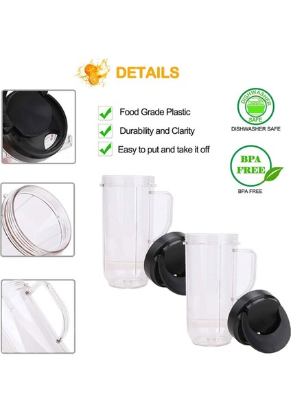 Magic Bullet 250W MB1001 Blender Bardak Kulplu Kupa Için 22 Oz Uzun Bardak Kapaklı Yedek Parça (Yurt Dışından) indirimleri