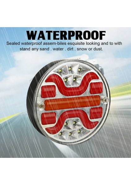 4x 42 LED Arka Yuvarlak Hamburger Arka Lambası Işıkları Kamyonet Araba Van Römork (Yurt Dışından)