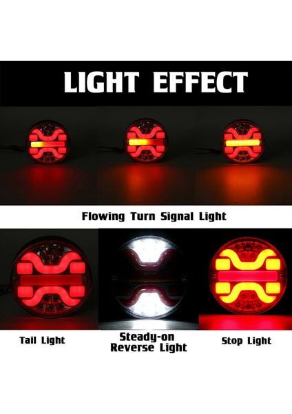4x 42 LED Arka Yuvarlak Hamburger Arka Lambası Işıkları Kamyonet Araba Van Römork (Yurt Dışından)