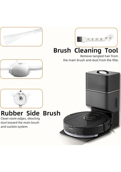 Q8 Max /q8 +/q5 Pro/q5 Pro+ Elektrikli Süpürge Ana Yan Fırça Hepa Filtreleri Paspas Pedleri Yedek Parçalar (Yurt Dışından) fiyatları