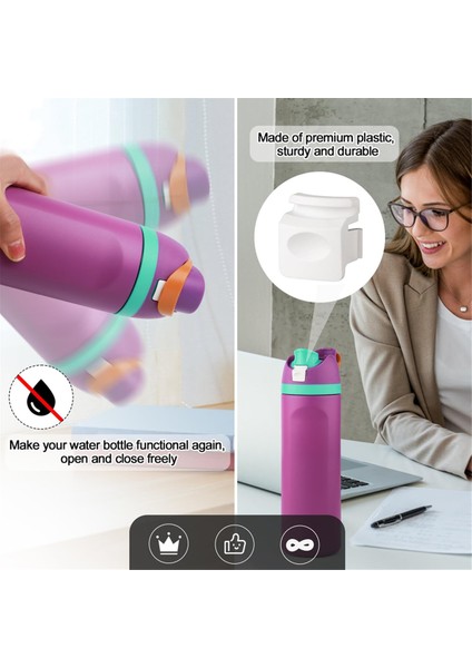 Owala Freesip 24OZ 32OZ Için 4 Adet Yedek Düğme, Su Şişesi Kapağı Parçaları, Basmalı Anahtar Üst Kapak Aksesuarları, Beyaz (Yurt Dışından) fırsatları