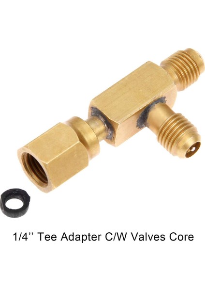 Klima Küresel Vana 1/4 Inç Sae Adaptörü ve 1/4 Inç Vanalar Çekirdek Hızlı Bağlantı Elemanı Erişim T, R134A Soğutucu Için (Yurt Dışından)