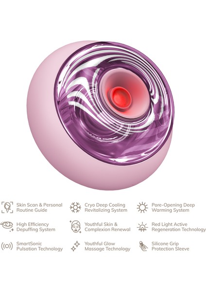 Sonic Cool & Warm Face And Body Massager Pink Titreşimli Kırmızı LED Terapili Sıcak ve Soğuk Yüz ve Vücut Masaj Aleti indirimleri