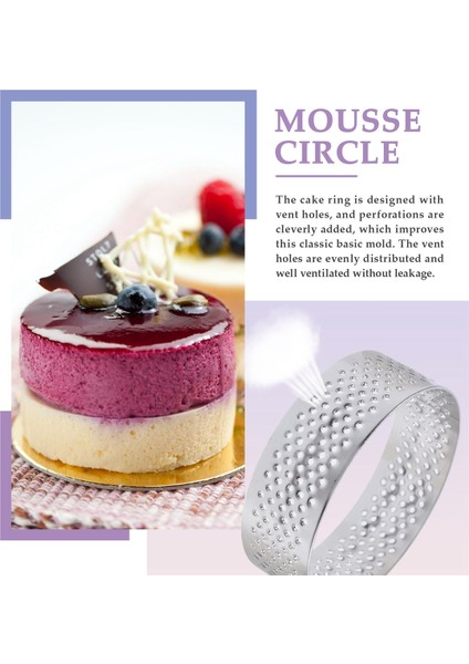 6 Adet 6 cm Tart Halkası Paslanmaz Çelik Tartlet Kalıbı Daire Kesici Turta Isı-Delikli Kek Mus Kalıpları (Yurt Dışından)