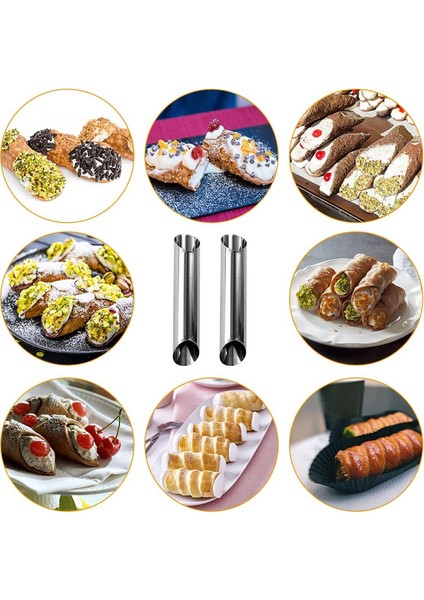 20 Adet Krem Boynuz Kalıpları Paslanmaz Çelik Koni Boru Şeklinde Cannoli Tüpleri Için Kalıp Temizleme Fırçası ile (Yurt Dışından) indirimleri