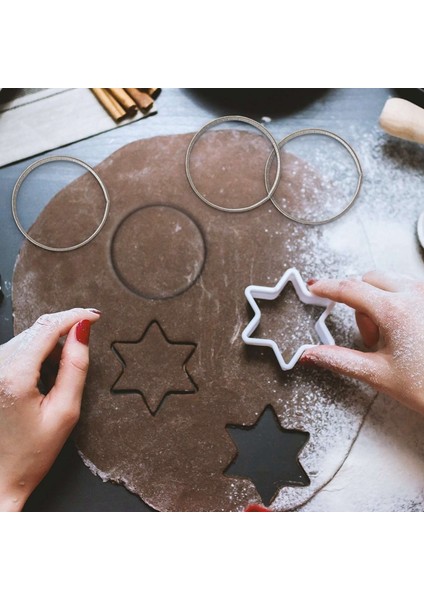 10 Adet 4.5cm Yuvarlak Paslanmaz Delikli Dikişsiz Tart Halkası Kiş Tepsisi Turta Delikli Kabuklu (Yurt Dışından)
