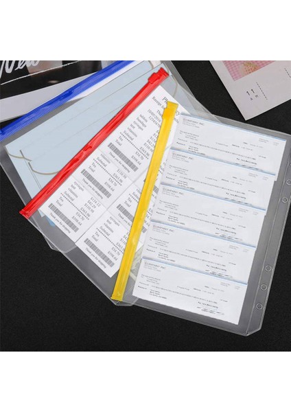24 Adet Klasör Cepleri A5 Boyutu 6 Delikli Fermuarlı Kese Klasörleri 6 Halkalı Defter Gevşek Yapraklı Çantalar Için (Yurt Dışından)