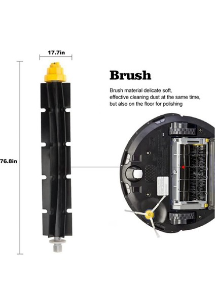 2set Orta Silindir Yan Fırça Hepa Filtresi 600 Serisi 605 606 616 620 650 655 660 676 (Yurt Dışından) fiyatları