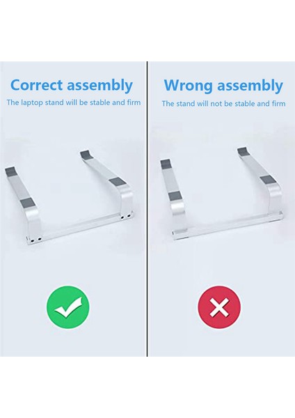 Masaüstü Dizüstü Bilgisayar Standı Sabit Ergonomik Alüminyum Bilgisayar Yükseltici Soğutma (Gümüş) (Yurt Dışından)