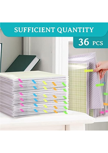 36 Adet Scrapbook Kağıdı Saklama Tokalı Tasarım, 100 Adet Çok Renkli Yapışkan Endeks Sekmesi 12X12 Inç Tutmak Için (Yurt Dışından)