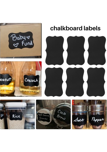 Dalgalı Şekilli Tahta Etiketleri, Silinebilir Tekrar Kullanılabilir Dikdörtgen Tahta Çıkartmaları 1 Sıvı Tebeşir Kalemi Ile, 150 Parça (Yurt Dışından) fırsatları