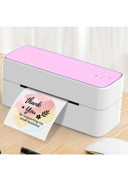 Nakliye Etiketi Yazıcı Sticker Yuvarlak Kare Dıy Logo Tasarımı Küçük Işletme 3x3 500 Adet Pembe (Yurt Dışından)