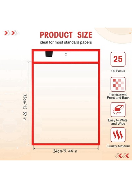 50 Adet Dosya Klasörleri 24X32CM Çalışma Notu Tutucu Kuru Silinebilir Cepler Öğretmenler Sınıf Organizasyon Malzemeleri A (Yurt Dışından)