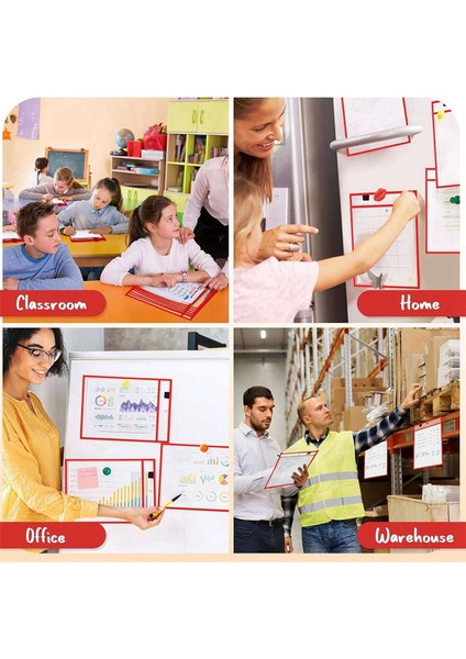 50 Adet Dosya Klasörleri 24X32CM Çalışma Notu Tutucu Kuru Silinebilir Cepler Öğretmenler Sınıf Organizasyon Malzemeleri A (Yurt Dışından)