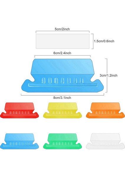 240 Set Çok Renkli Askılı Dosya Klasörü Sekmeleri Boş Ekler ile 2 Inç Plastik Klasörler Için (Yurt Dışından) fırsatları