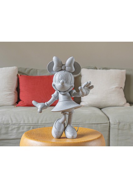 Small Minnie Welcome Granite Gri Heykel