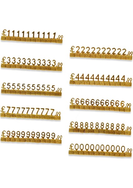 10 Adet Dijital Etiketi 3D Metal Raf Ayarlanabilir Gbp ￡ Mağaza Ekranı Mücevher Saat Ofis Için Kare Kit (Yurt Dışından)