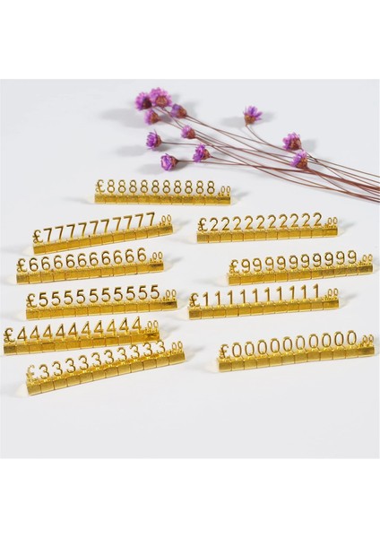 10 Adet Dijital Etiketi 3D Metal Raf Ayarlanabilir Gbp ￡ Mağaza Ekranı Mücevher Saat Ofis Için Kare Kit (Yurt Dışından)