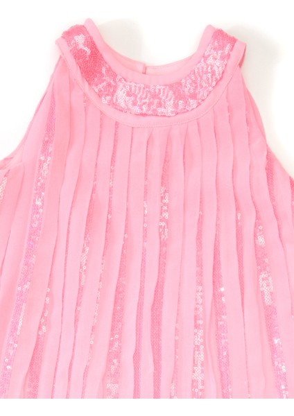 Pembe Pileli Kız Çocuk Elbise