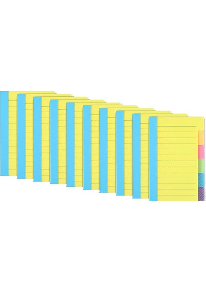 10 Adet Çizgili Yapışkan Notlar, 5.9x3.9 Inç Güçlü Yapışkan Not Defterleri Çalışma Notları Okul ve Ofis Malzemeleri Için (Yurt Dışından)