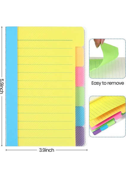 10 Adet Çizgili Yapışkan Notlar, 5.9x3.9 Inç Güçlü Yapışkan Not Defterleri Çalışma Notları Okul ve Ofis Malzemeleri Için (Yurt Dışından) fiyatları