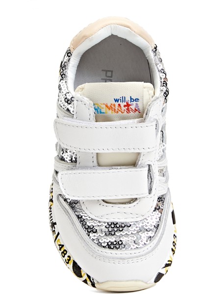 Gri Payetli Kız Çocuk Deri Sneaker