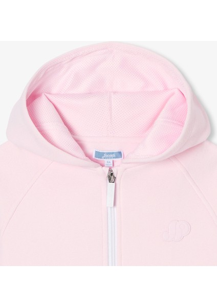 Pembe Pike Kapüşonlu Fermuarlı Kız Çocuk Sweatshirt modelleri