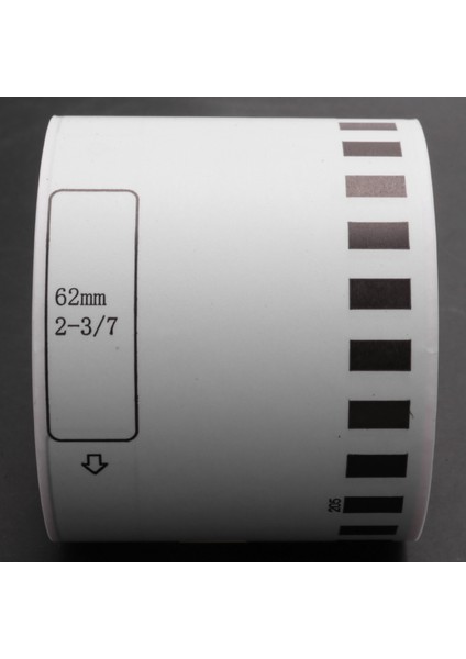 Doldurulabilir 62MM x 30.48M Sürekli Beyaz Uzunlukta Kağıt Bant Etiketleri ile DK22205 Için 1 Rulo Uyumlu (Yurt Dışından)