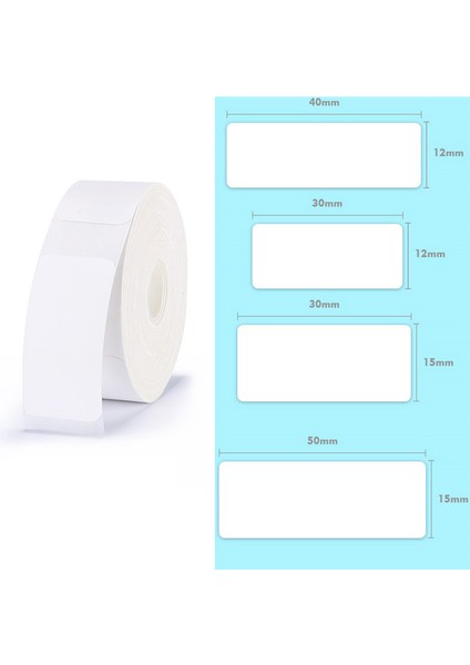 D101 D11 D110 Beyaz Etiket Baskı Kağıdı Isim Etiketi Yapıştırıcı Kitap Kırtasiye Etiketleme Makinesi Etiket Rulosu, 15X50MM (Yurt Dışından) indirimleri