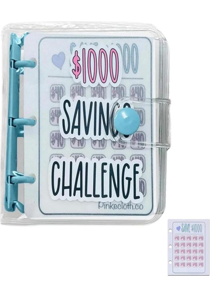 1000 Tasarruf Mücadelesi Klasörü, Zarflı Aylık Para Mücadeleleri Kitabı, Mini Bütçe Klasörü (Mavi) (Yurt Dışından)