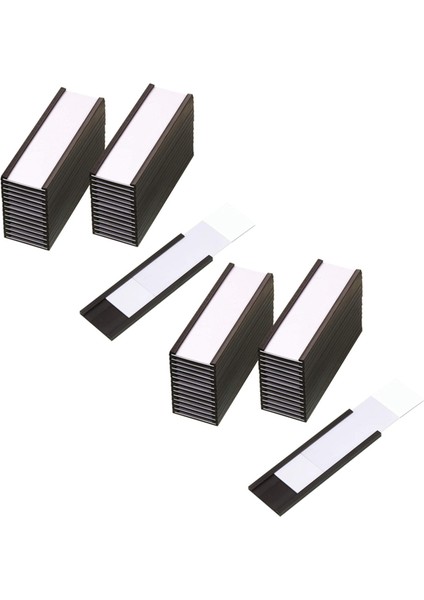 60 Adet Manyetik Etiket Tutucu Veri Kartı Şeffaf Plastik Koruyucular Metal Raf Için (1 x 3 Inç) (Yurt Dışından)