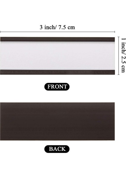 60 Adet Manyetik Etiket Tutucu Veri Kartı Şeffaf Plastik Koruyucular Metal Raf Için (1 x 3 Inç) (Yurt Dışından)