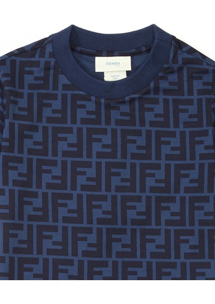 Lacivert Logo Desenli Unisex Çocuk T-Shirt modelleri