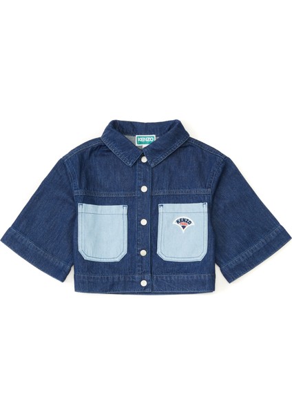 Lacivert Kız Çocuk Denim Ceket