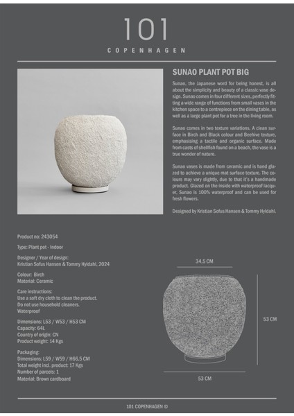 Sunao Big Beehive Kırık Beyaz Seramik Vazo fırsatları