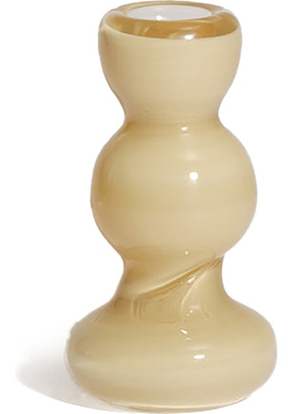 Mini Sarı Cam Şamdan