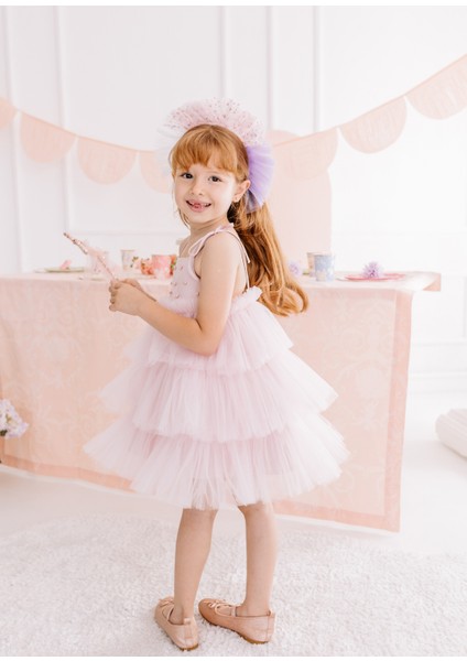 Adeline Toz Pembe Kız Çocuk Elbise fırsatları