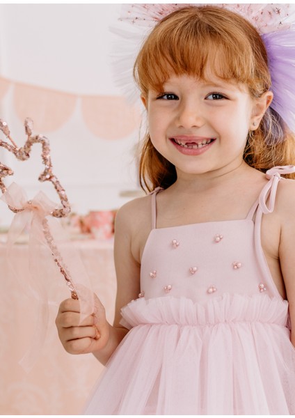 Adeline Toz Pembe Kız Çocuk Elbise indirimleri