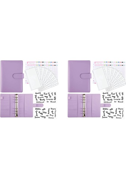 Bütçeleme Için 2x Nakit Zarfları, A6 Bütçe Klasörü, Klasör Cepleri, Gider Sayfaları, Para Klasörü Cüzdan Düzenleyici (Yurt Dışından)