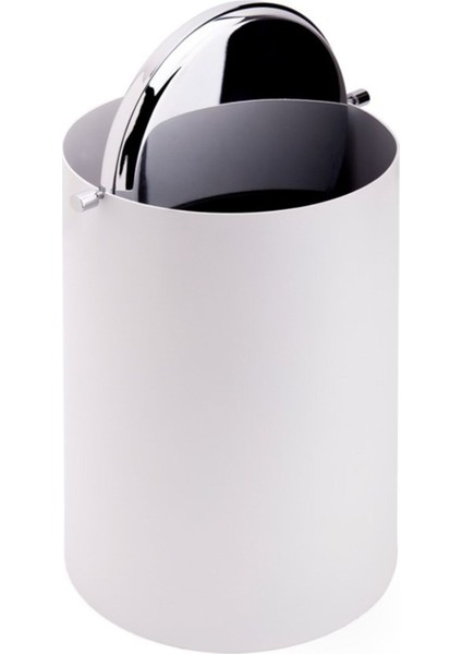 Beyaz Krom Banyo Çöp Kovası 3lt